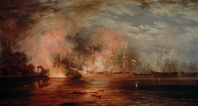 Farragut Passing the Forts below New Orleans, 1862 by Xanthus Russell Smith